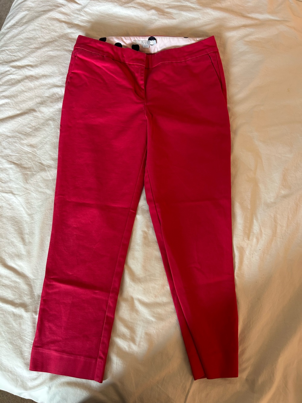 Boden Red Straight Leg Tailored Trousers Pants Size 8P